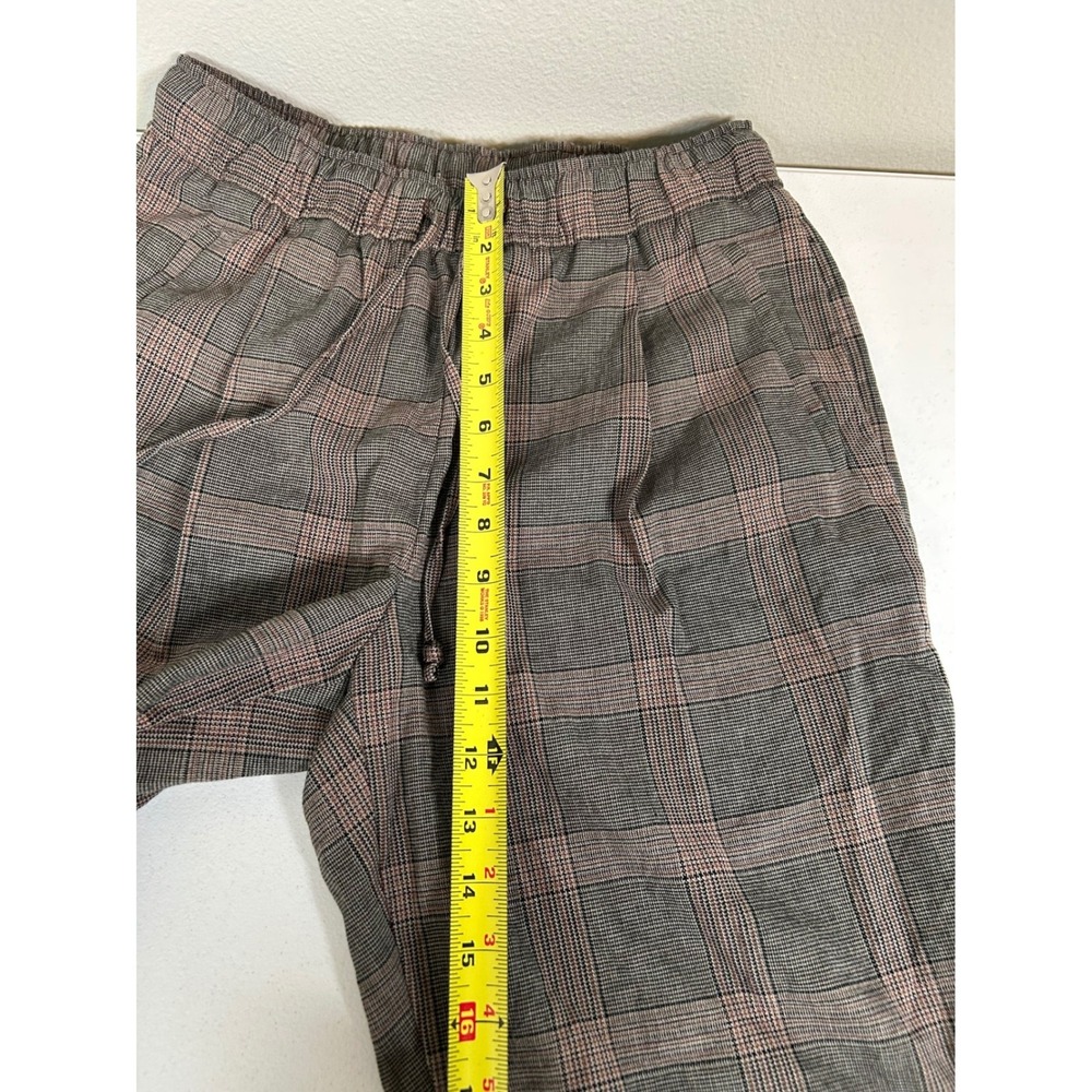 Old Navy Billie Straight Pants Women's Small Brown Plaid High Rise Trousers Fall - Picture 6 of 8